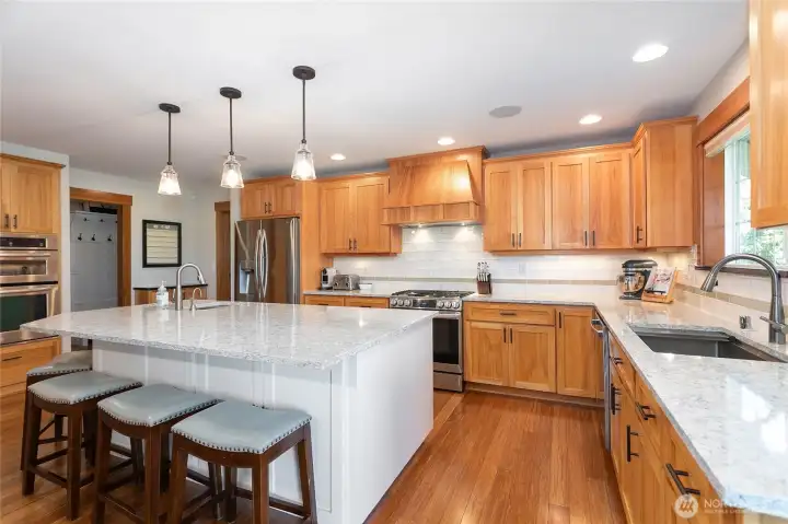 The home has double ovens for those large gatherings.