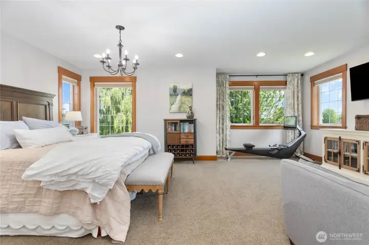 The large and numerous windows make it light and bright with great views.
