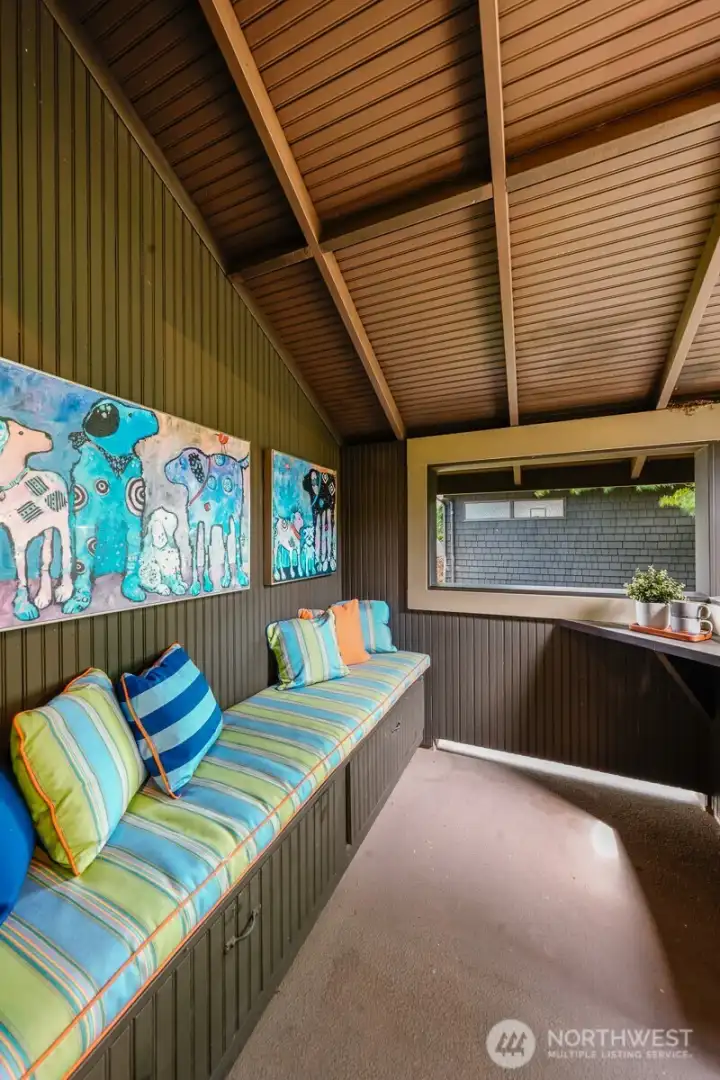Morning coffee or evening drink, the covered porch is a lovely place to spend time
