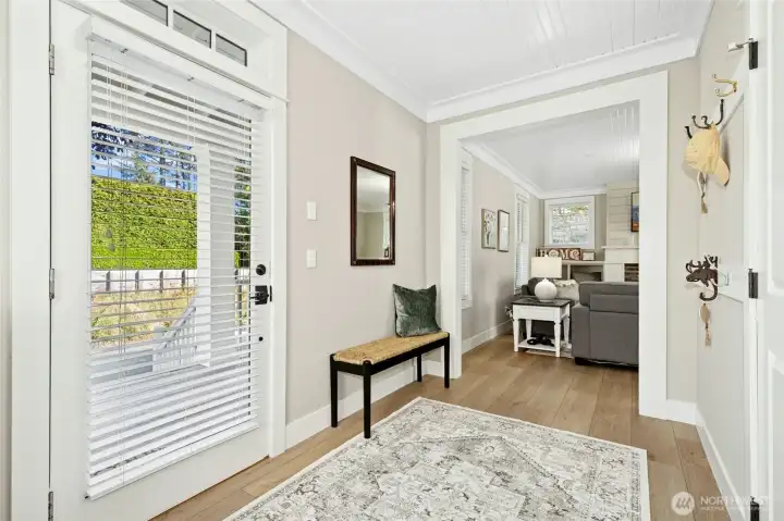 The large front entry provides an inviting space to welcome guests and make them feel right at home. The large front entry provides an inviting space to welcome guests and make them feel right at home.