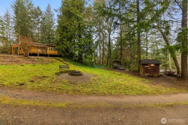 firepit area at cabin