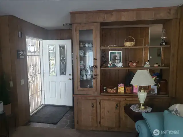 built in hutch in living room