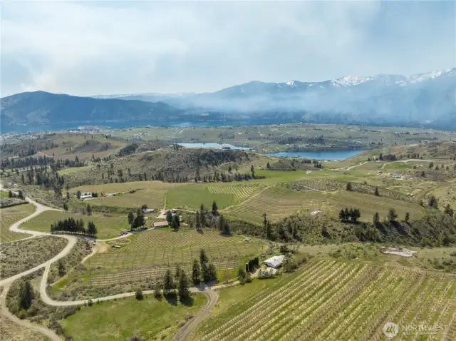 View in every direction with several Lakes in the background.