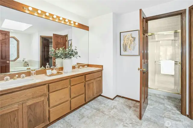 5 Piece Bath with Skylight   & Generous Walk-in Closet