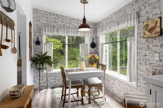 Eating nook off of the kitchen.