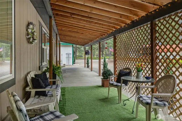 Full length covered porch