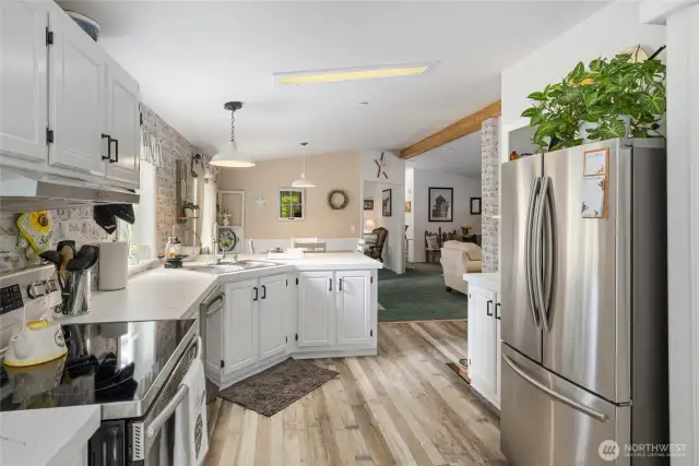 Kitchen is open to dinning area