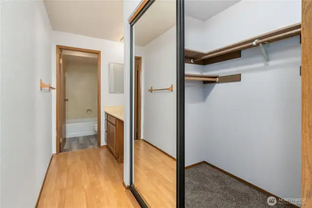 Primary closet and bath.