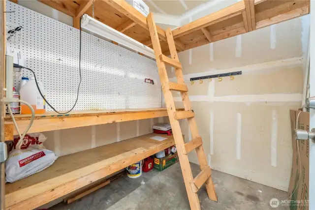 The private storage room is ideal for keeping your gear, tools, or seasonal items easily accessible.