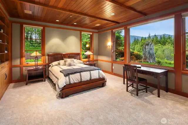 Awake with this east-facing primary suite with views of the mountains as the sun cascades in.