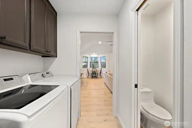 Convenient 1/2 Bath with Updated Toilet Off the Great Room!