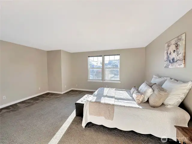 Primary bedroom with queen sized bed