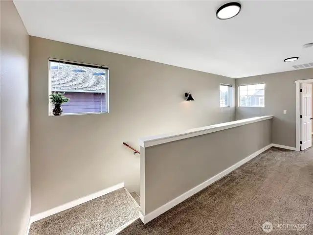 Landing upstairs - lots of natural light