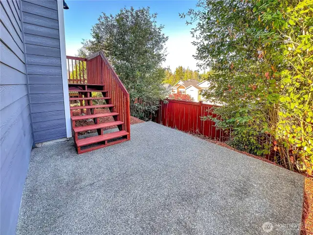 The patio is perfect for BBQs or a firepit