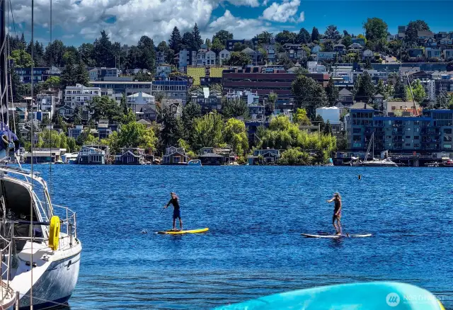 Step off the dock into a playground of paddleboarding, kayaking, and boating on Lake Union — then stroll or bike to remarkably accessible neighborhood amenities including cafés, markets, trails, and waterfront parks.