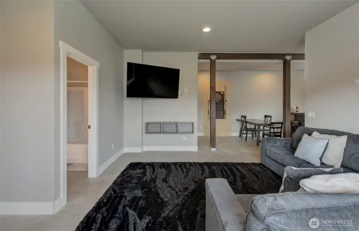 Family room area with full bath