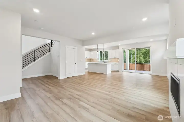 Wow, look at all this space and lighting.Pic of similar home, colors and materials may vary