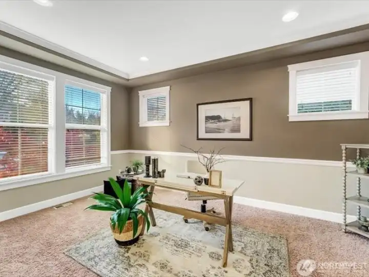 Office, virtually staged.