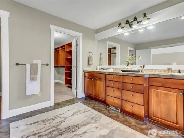 Main Bath, virtually staged.