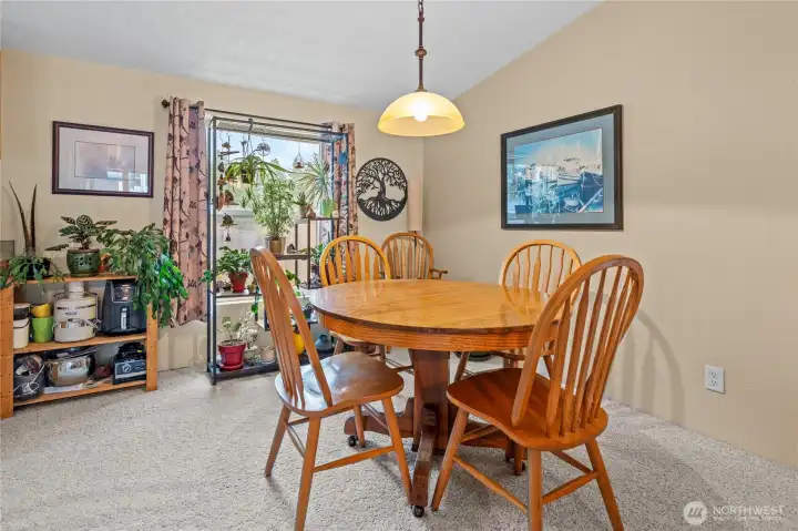 The dining area adjacent to the kitchen