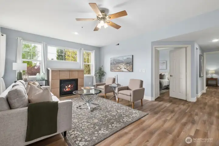 Welcome home to light-filled 2 BR home with updated interior