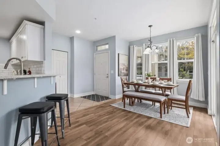 Room for casual dining at the kitchen counter too