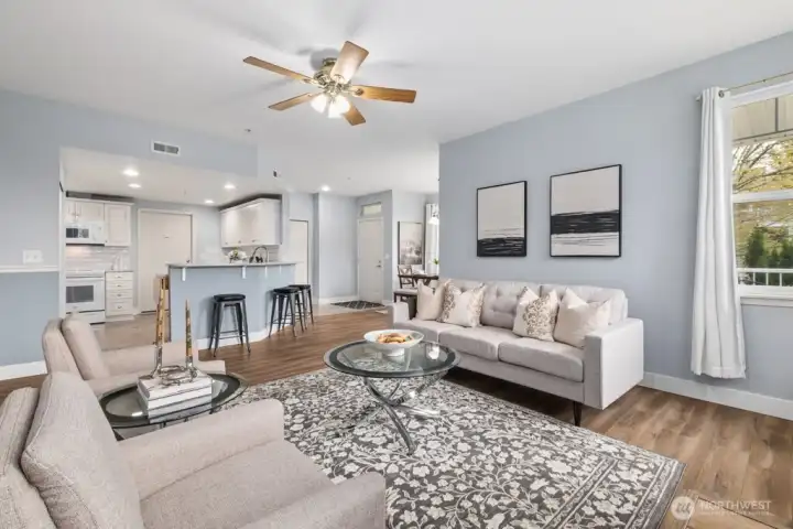 New hard surface flooring and paint throughout