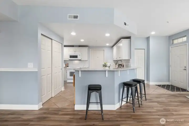 Nice big kitchen - more space than you would expect in a condo