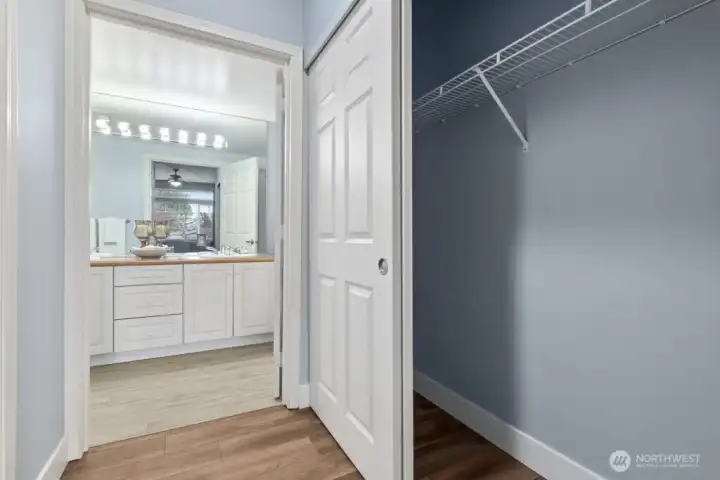 Second closet in primary bedroom suite