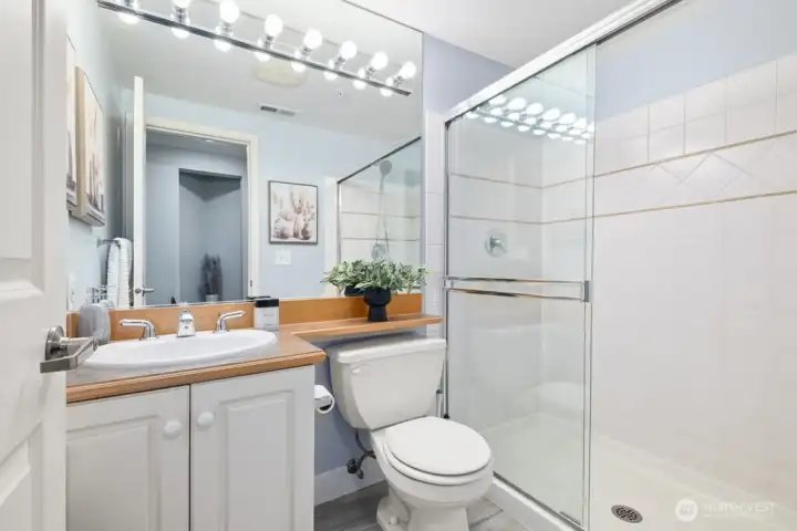 Main hall bath with walk-in shower