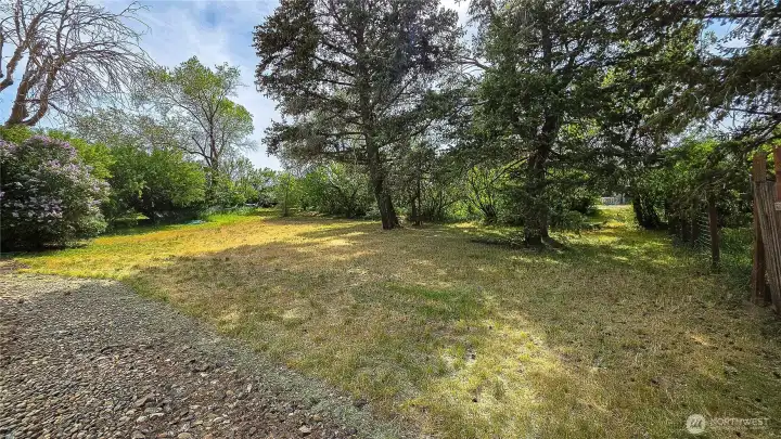 Park-like setting with mature shade trees!  The expansive, private yard, lush landscaping, and endless possibilities is ideal for your outdoor living space. Looking SW from the West side of home.