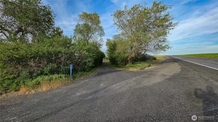 A view from the entrance on the SW end of the property looking East.