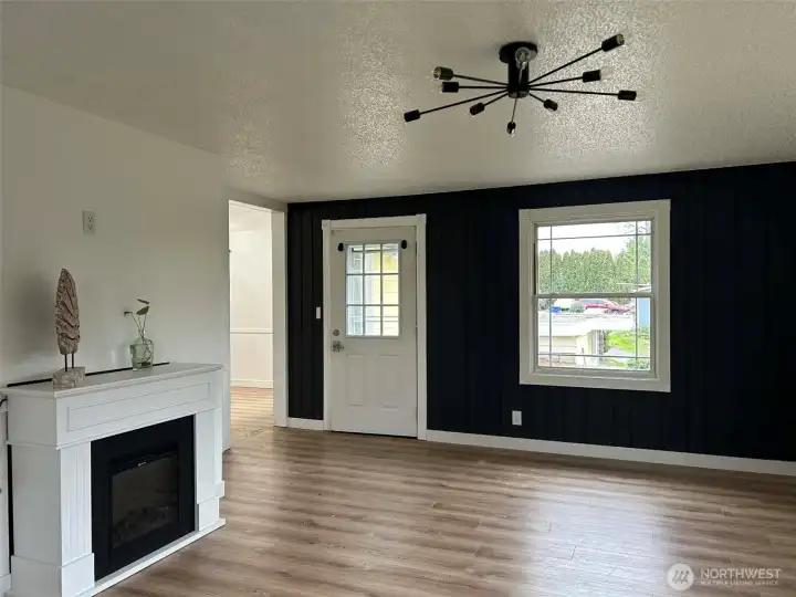 Nice cozy living room with a fireplace