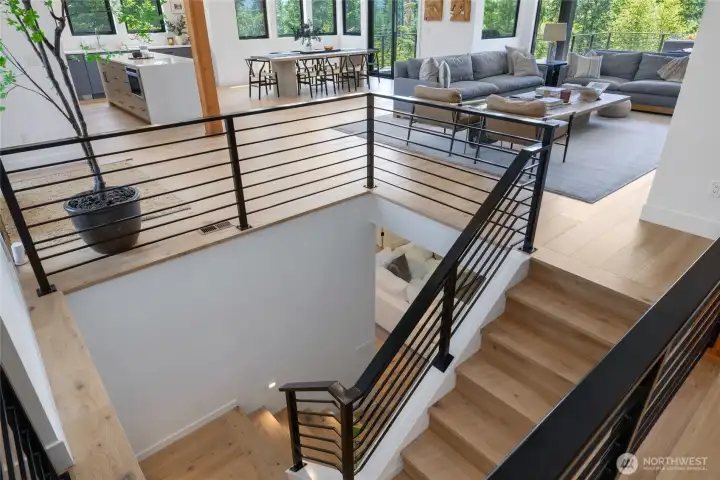 Staircase heading to daylight basement