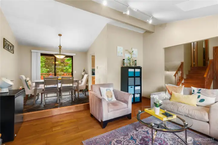 Ideal layout for entertaining with seamless connection between living and dining areas.