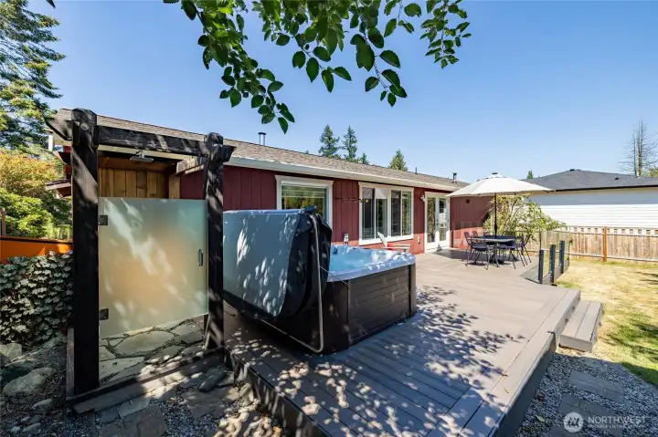 This house and backyard have all of the fun things! Brand new hot tub! And how about your own outdoor shower?! This house and backyard have all of the fun things! Brand new hot tub! And how about your own outdoor shower?!