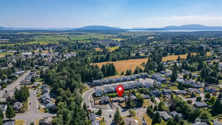 Located in an established neighborhood about 15-20 minutes from Bellingham. Here you can see Bellingham Bay in the distance. Located in an established neighborhood about 15-20 minutes from Bellingham. Here you can see Bellingham Bay in the distance.