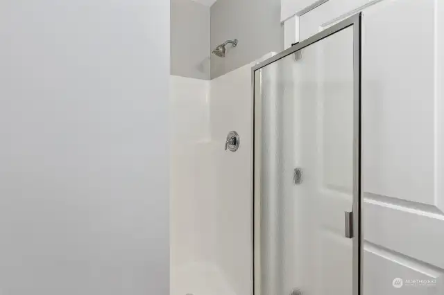 Shower in guest bath.
