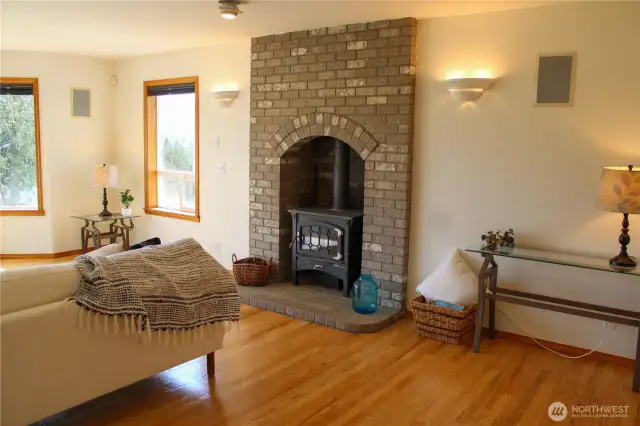 Family room with gas fireplace