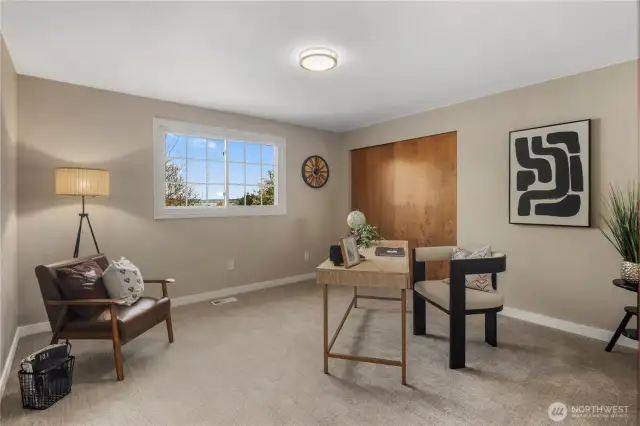 Upstairs bedroom #5 shown here as an office