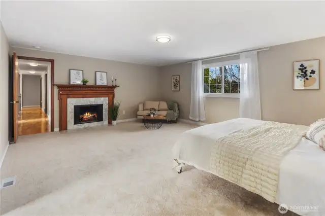 Master bedroom with fireplace
