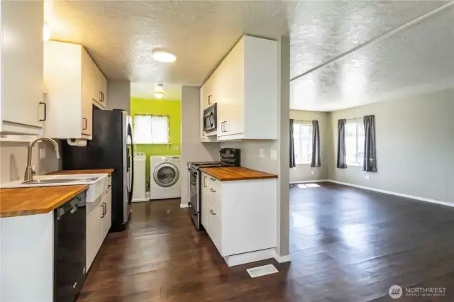 Kitchen looking into Laundry Room