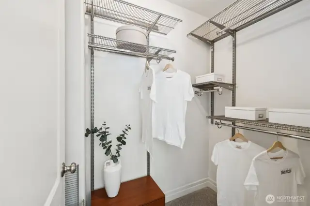 Walk-in closet in primary bedroom