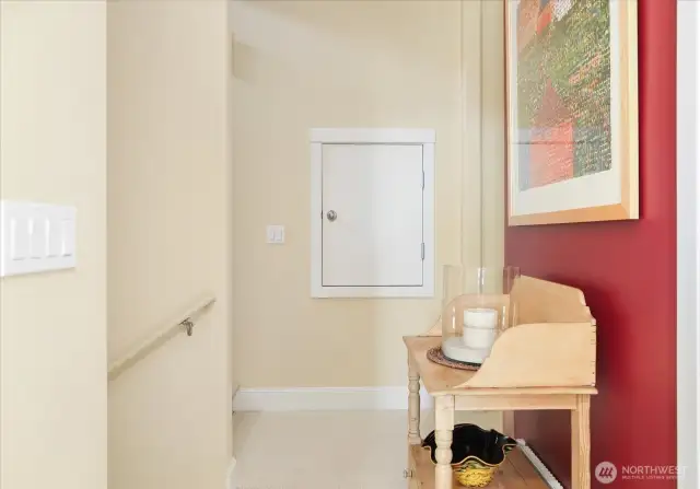Middle Floor-Hallway showing dumb waiter (serves all 3 levels)