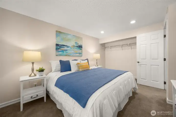 Primary bedroom with attached bath.