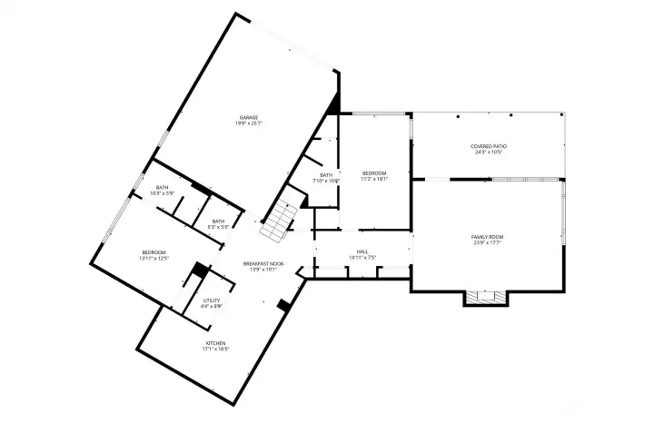 Lower Level. Marketing floor plan, actual measurements may vary.