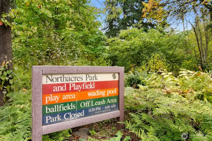 NorthAcres Park directly across entrance from home.