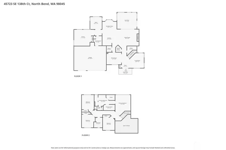 This thoughtfully designed floorplan highlights a remodeled main-floor kitchen, sunroom, theater room, and office, with an upper level offering 4 bedrooms and 2 beautifully updated bathrooms.