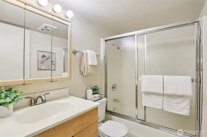 Full bathroom in the ADU.