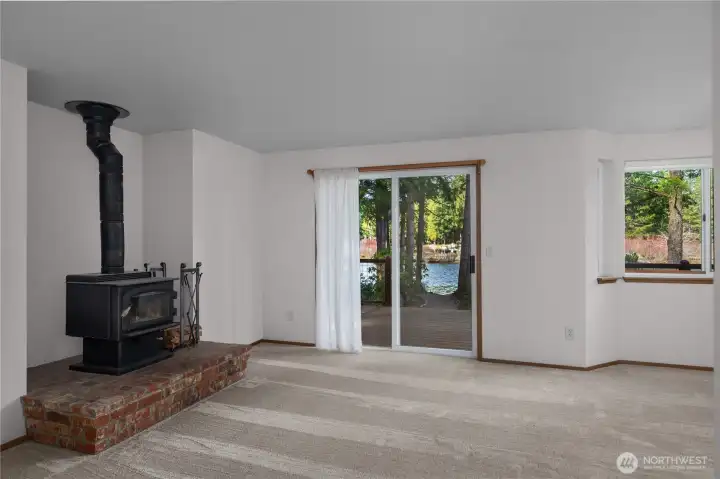 Easy exit to the back deck. Easy exit to the back deck.